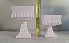 Set of 2 -1950's Vintage Jeannette Pink Blush Milk Glass Square Candy Dishes