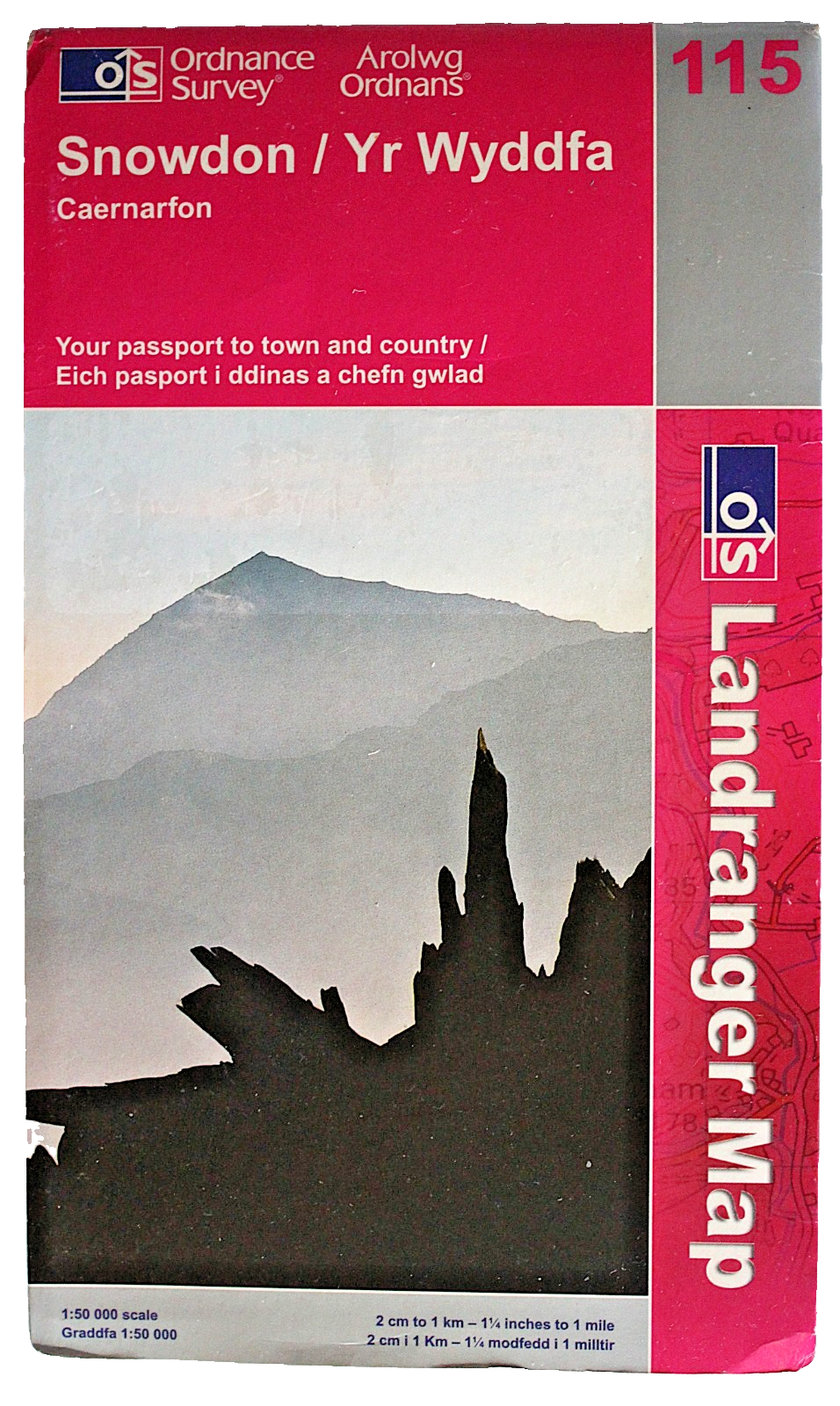 Snowdon Caernarfon Ordnance Survey Landranger Sheet 115 5th