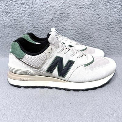 New Balance 574 Legacy Mens Size 11 Sneakers Shoes White Black Green Suede
