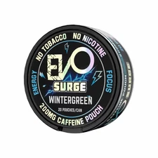 EVO Surge 200mg Caffeine Pouches – 20 Pouch Pack – Wintergreen Flavor