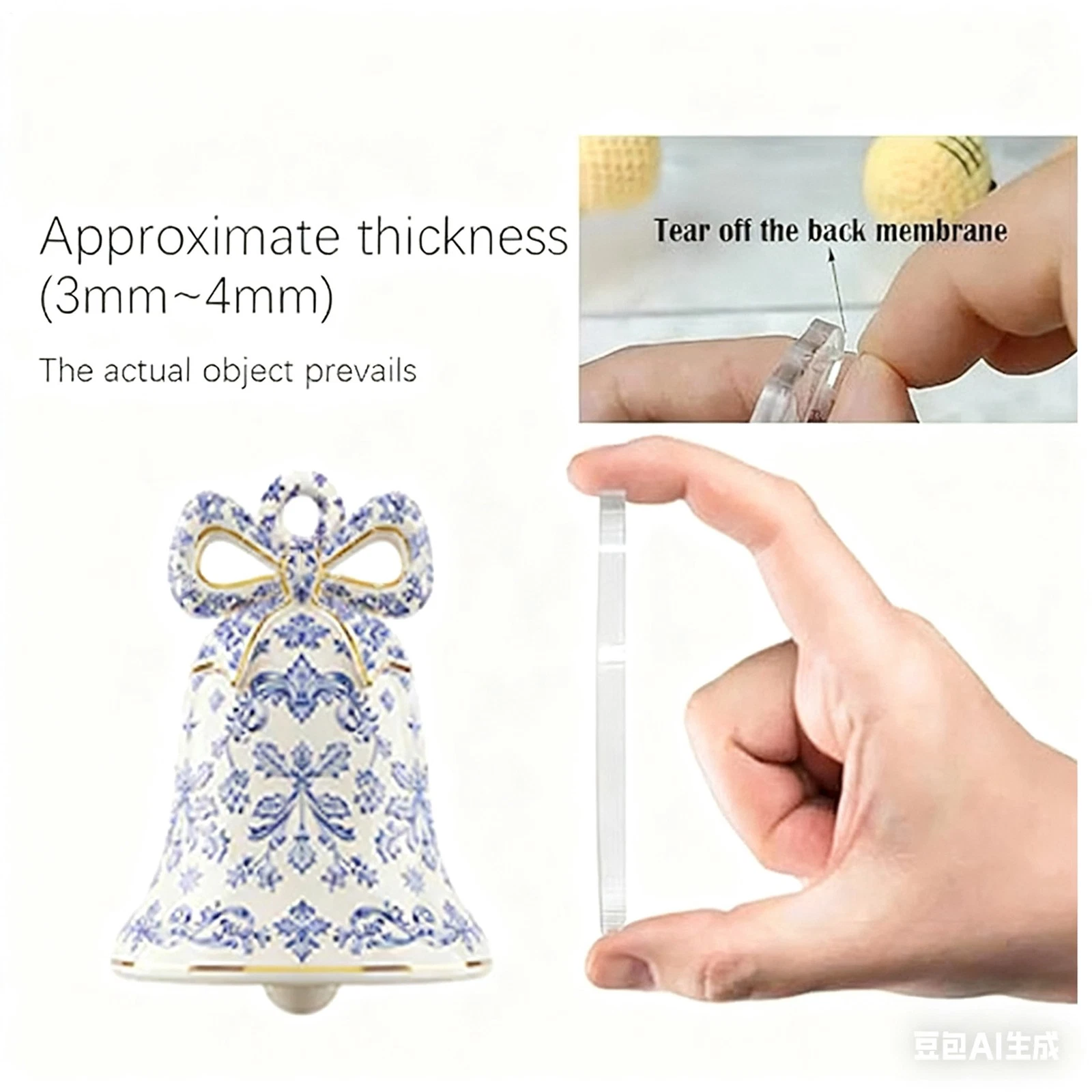 Christmas Advent Calendar 2d Acrylic Ornament 24 Days Porcelain Pattern Decor