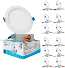 12 packs 6"  LED Recessed Dimmable Ultra Thin Ceiling Downlight 5000K