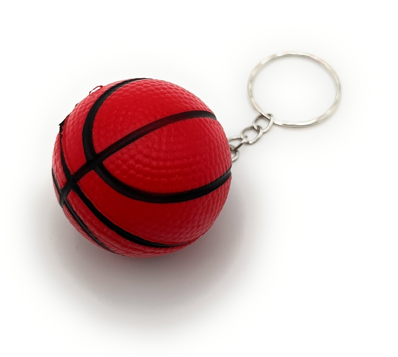 Balón De Baloncesto 3D Llavero De Metal Rojo