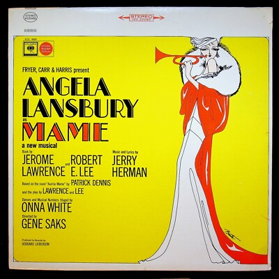 Mame Original Broadway Cast Recording 1966 LP Angela Lansbury Berta Art Cover