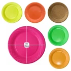 Pack of 30 NeonDisposable Paper Plates - Pink, Yellow, Orange, Green, Tangerine