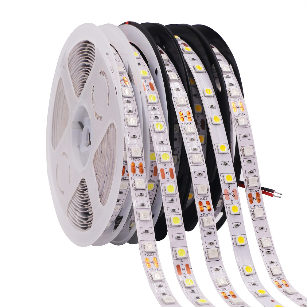 5m Flexible LED Strip Lights - 12V, Waterproof, Choose Chip & Color (2835/5050/5054)