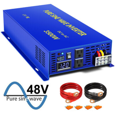 3500w Pure Sine Wave Inverter 48 volt dc to ac 110v 120v Power Peak 7000W Car RV