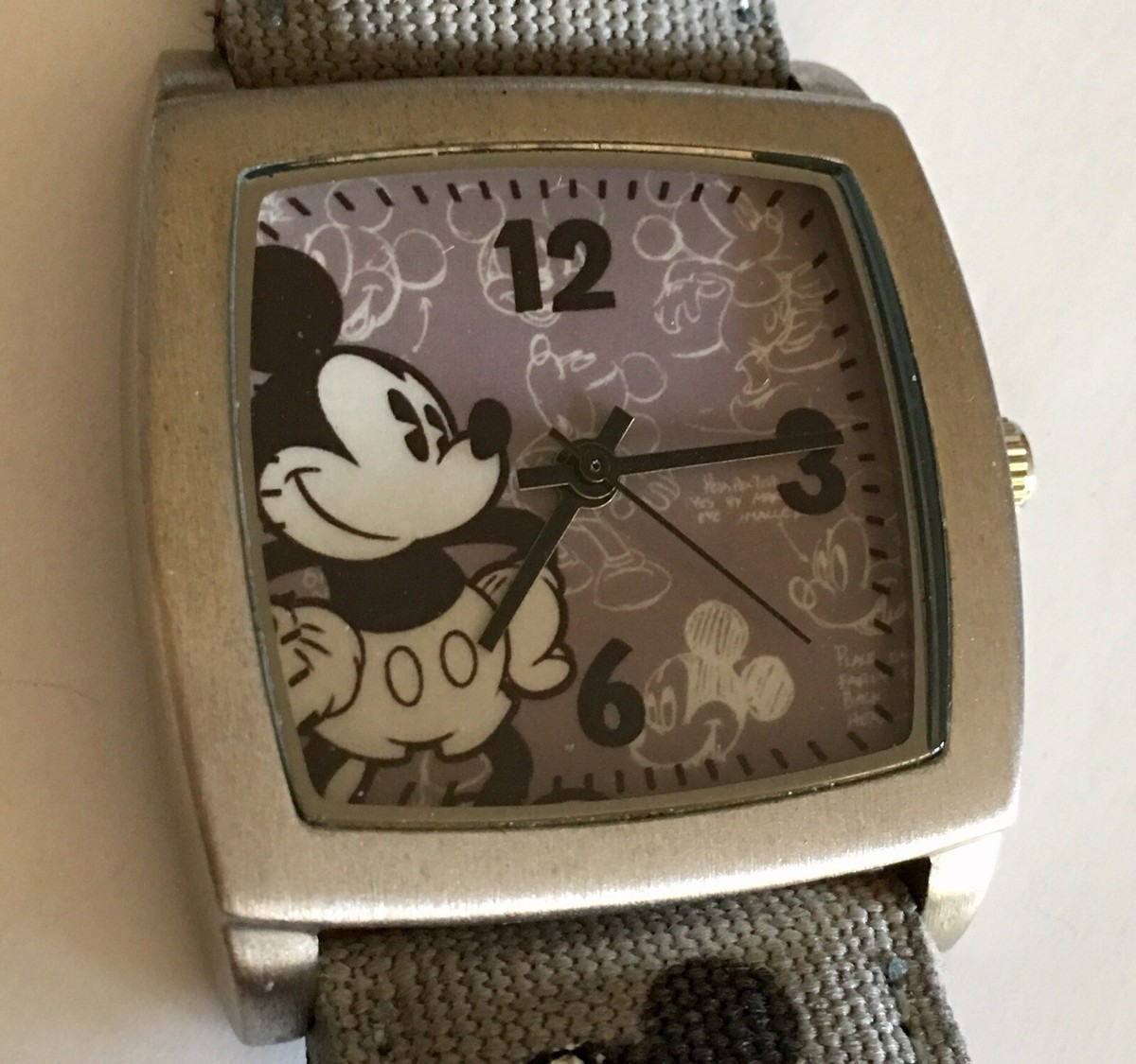 Disney Parks Mickey Mouse Watch Gray Leather Band Limited  display picture 3