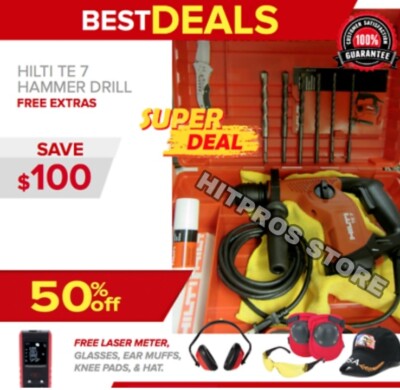 HILTI TE 7 ROTARY HAMMER DRILL, STRONG, NEW, FREE DRILL BITS, FAST