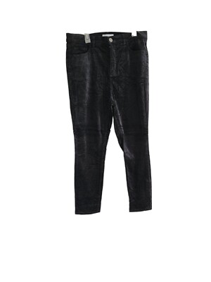 LOFT Velvet Pants Womens 30/10 Modern Skinny Stretch Mid Rise Black Slim