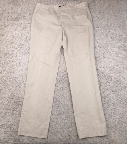 Fred Perry Hose Herren 36R 36x32 *FLECKEN* Chino Button Fly Beige Slim Straight