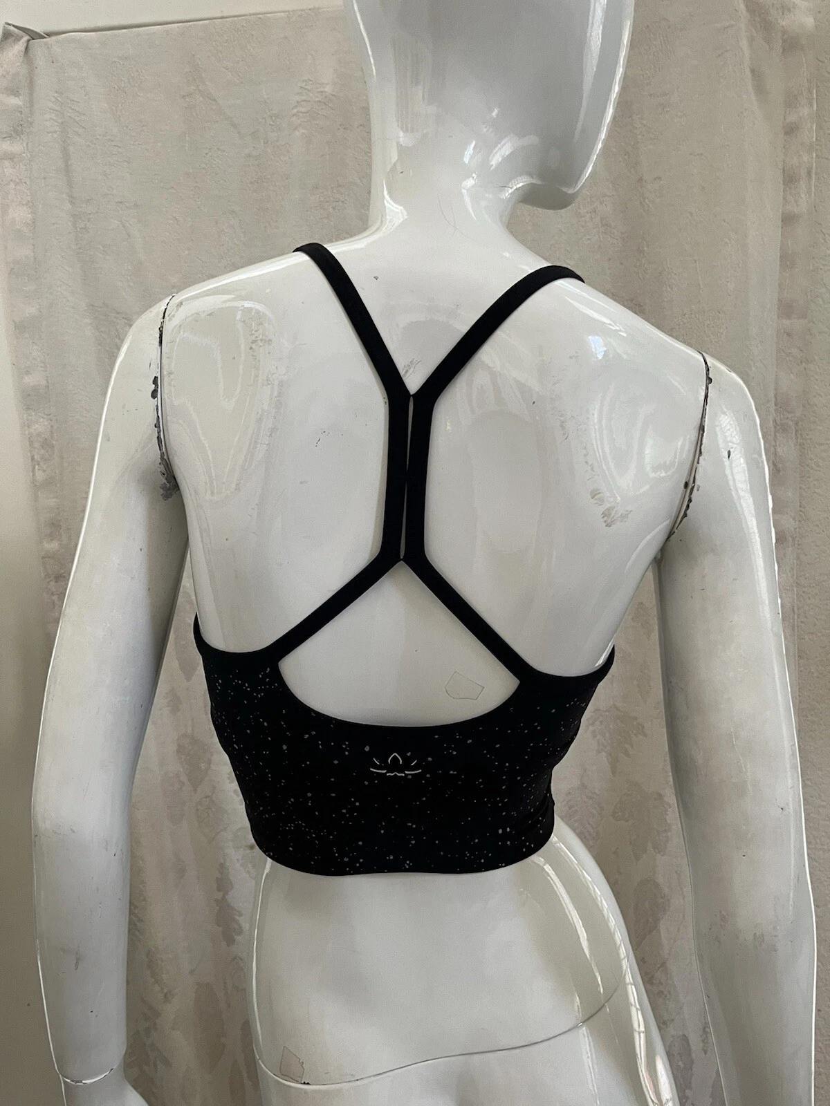 beyond-yoga splatter x-back cropped tank-bra
