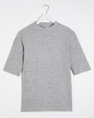 Simply Be Damen T-Shirt hellgrau super weich hochgeschlossen UK 18, EUR 46