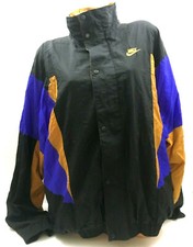 Vtg 90s Nike Mens Windbreaker Jacket Color Block Logo Hip Hop Rap Gray Tag Sz XL