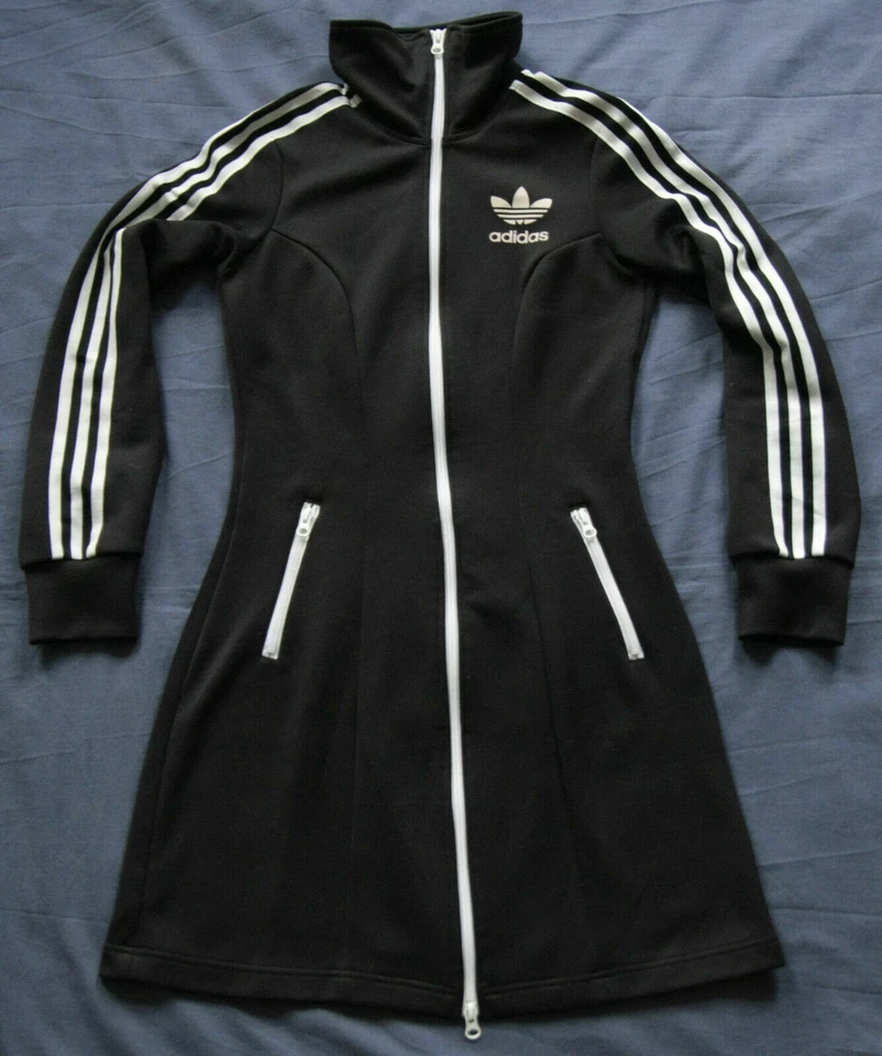Adidas Jacke Mantel Kleid Longjacke Vintage Tunikakleid Maxi 36 38 S M - Bild 1 von 1