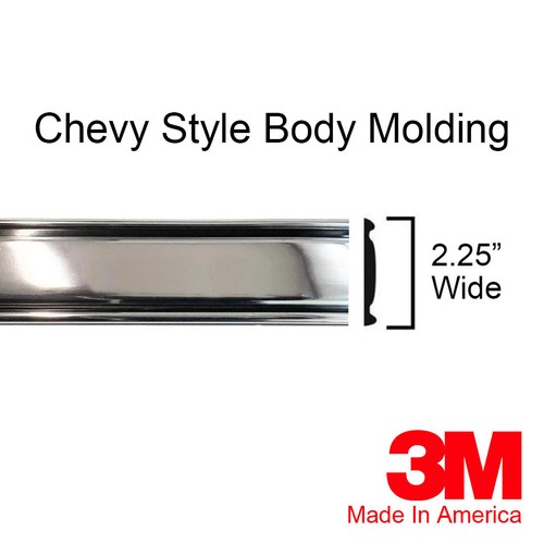 Chrome Side Body Trim Molding Fits Chevy Truck 2.25" SOLD BY THE FT