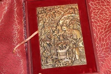 1951 Paris R. Delamarre Giant Bronze Plaque 7 1/2"x5" in Red A. Bertrand Fiited