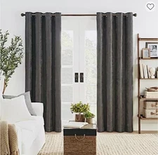 JCP ECLIPSE DRAFT STOPPER AMBIANCE CHEVRON GROMMET DRAPES PANEL 50" X 108" GRAY