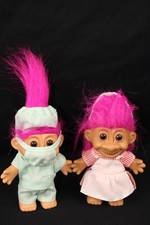 Vintage SURGEON / DOCTOR - 4" Russ Troll Doll Pink Hair Nurse.