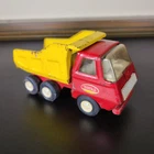 Vintage 1970s Mini Tonka Red & Yellow Dump Truck – 1:64 Scale