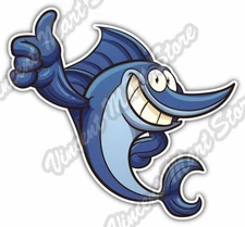 Fishing Fish Thumb Up Bites Hook Funny Gift Car Bumper Vinyl Sticker Decal 5"X4"