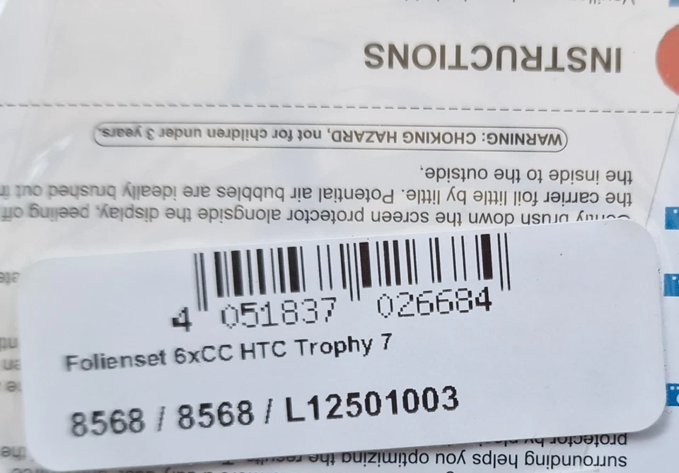 1 x Screen Protection Film for HTC 7 Trophy Screen Protector clear - Image 2 of 2