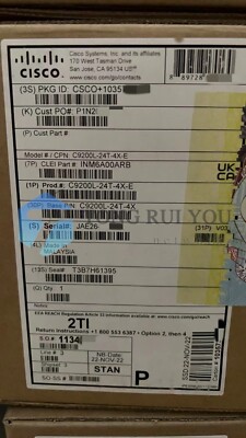 C9200L-24T-4X-E Brand New Cisco Catalyst 9200L 24-port Data 4x10G uplink Switch