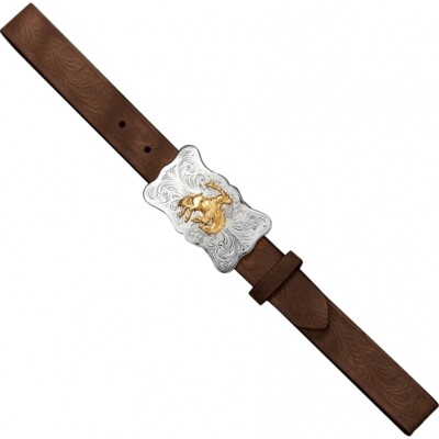 Brighton Boy's Bucking Bronco Embossed Cowhide Belt 0189D