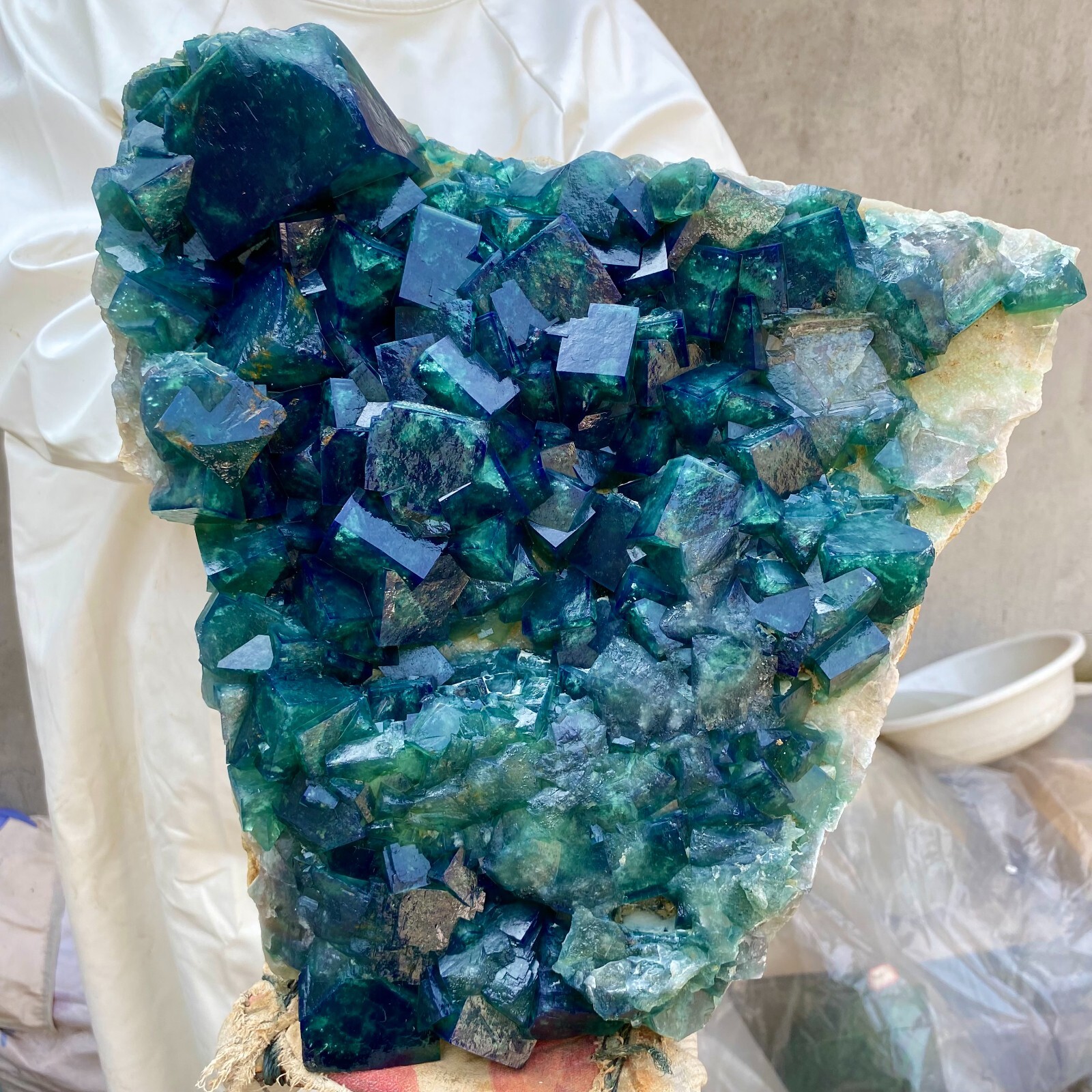 49lb NATURAL Green FLUORITE Crystal Quartz Cluster Specimen healing tariff-free
