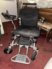 Black- Falcon Lightweight Portable Folding Lightweight Electric Wheelchair