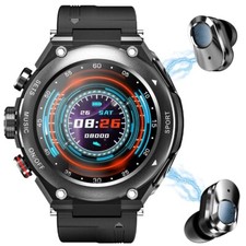 Men Women Smart Watch Mini Stereo Earbuds Wireless Earphones 2 in 1 Smartwatch