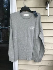  abercrombie fitch soft a&f tee long sleeve GRAY WITH WHITE size XL