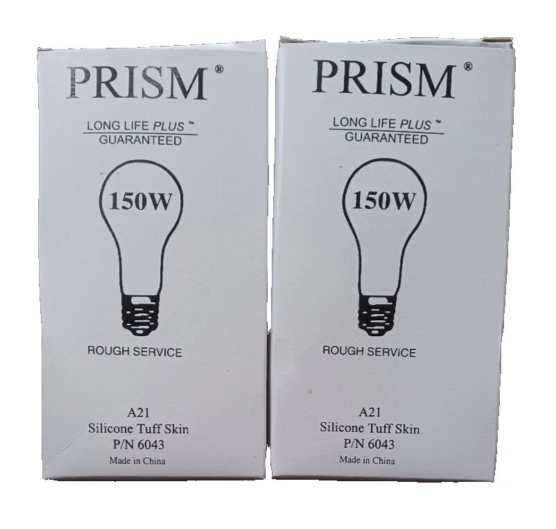 Prism 150W A21 Rough Service Silicone Tuff Skin Long Life Plus Bulbs  - 2 Pcs. - Image 3 of 4