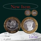 Asst  .999 Fine Silver Center Casino Token Chips $10 Token Lot of 2  #074