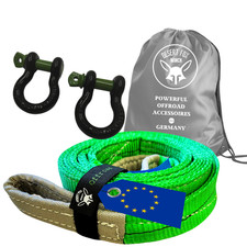 Berge-Set 14 t | Baumgurt 1,5 m + 2× Schäkel 5/8″ | Forst Offroad | EN 1492-1