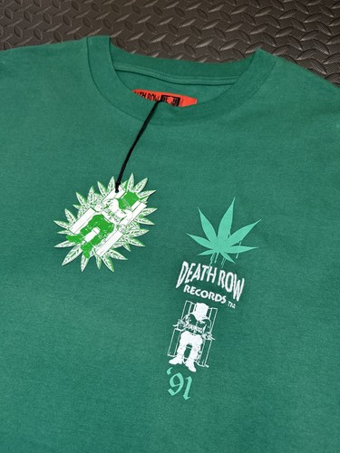 T-shirt uomo Death Row Records x Shoe Palace verde fumo uomo 30° anv. Grande nuovo - Foto 4 di 8