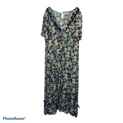 Xhilaration Black Floral Sheer Maxi Dress Whimsygoth Y2K Festival Fairy  Boho 12