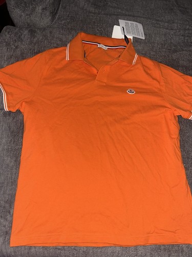 Moncler Men's Polo Xl Orange New With Tags. 100% Authentic