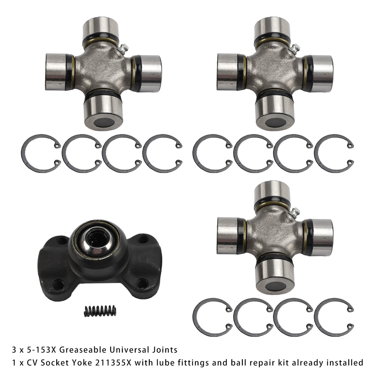 Double Cardan Joint 211355X + 5-153X For Jeep Wrangler Cherokee XJ