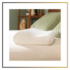 Medium Profile Ergo Neck Pillow Cervical Support Memory Foam Pillow- White