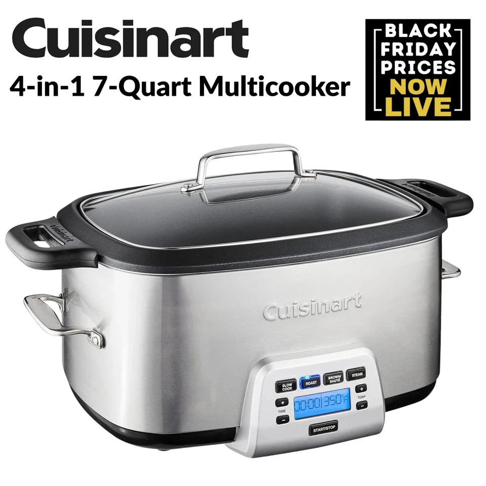 Cuisinart Cook Central 4-in-1 7QT Multicooker Slow Cook Roast Steam Refurbished