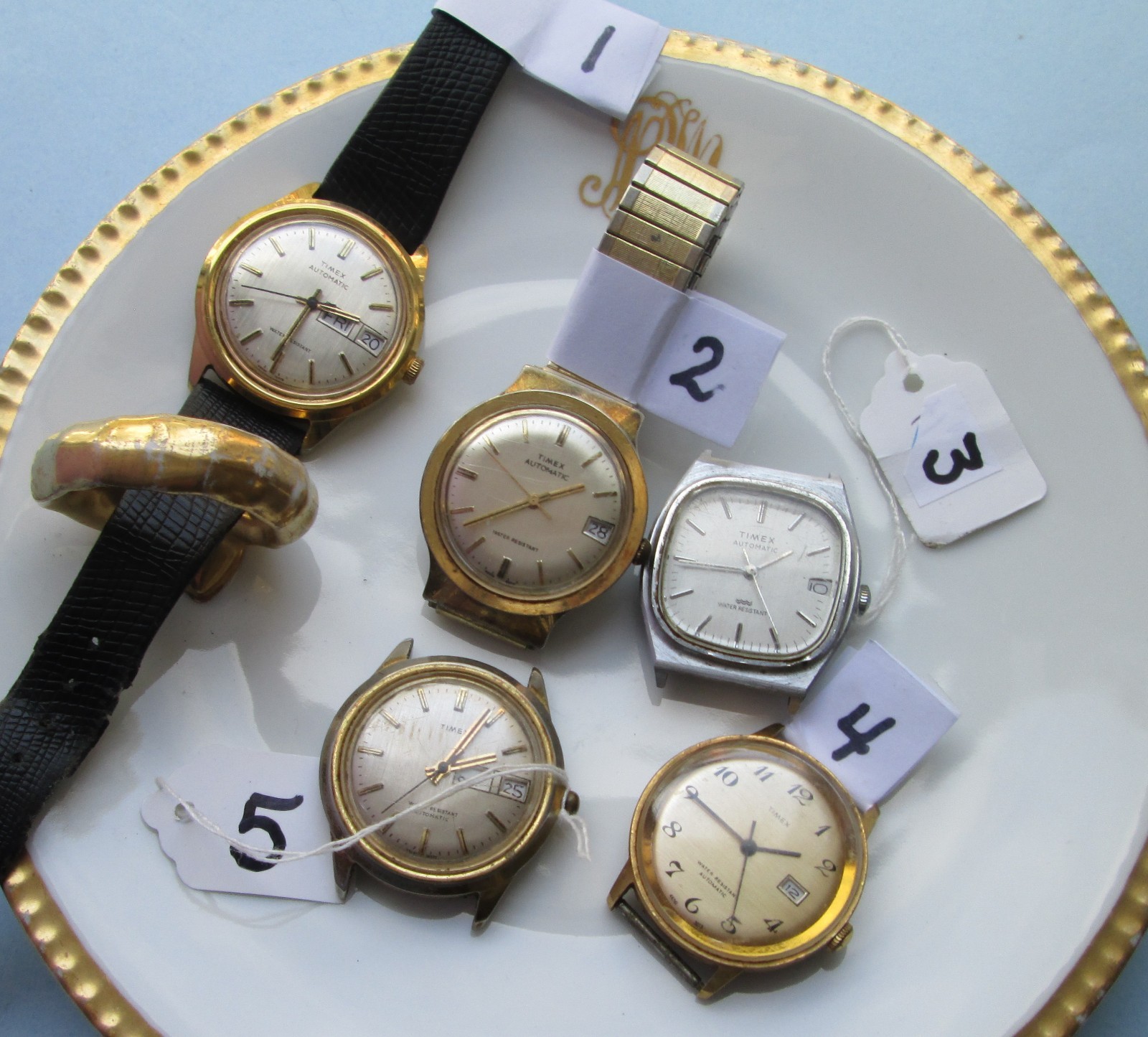 of WATCHES Wind working) Parts/ 5! Vtg For (2 TIMEX Repair Lot Self AUTOMATIC - vintagewatches.pk