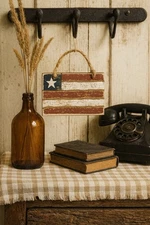 Rustic Farmhouse Country Home Wall Decor Small U.S. Flag Wooden Distressed