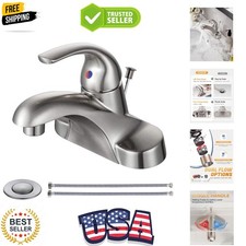 Bathroom Faucet 1 Handle Low Arc Single Handle 4 inch Centerset Bathroom Sink...