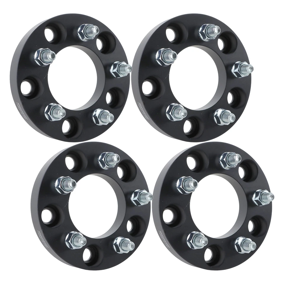 4Pcs Wheel Spacers 1" 5x5"to 5x4.5" M12x1.5 82.5mm Black Foto 2 de 4
