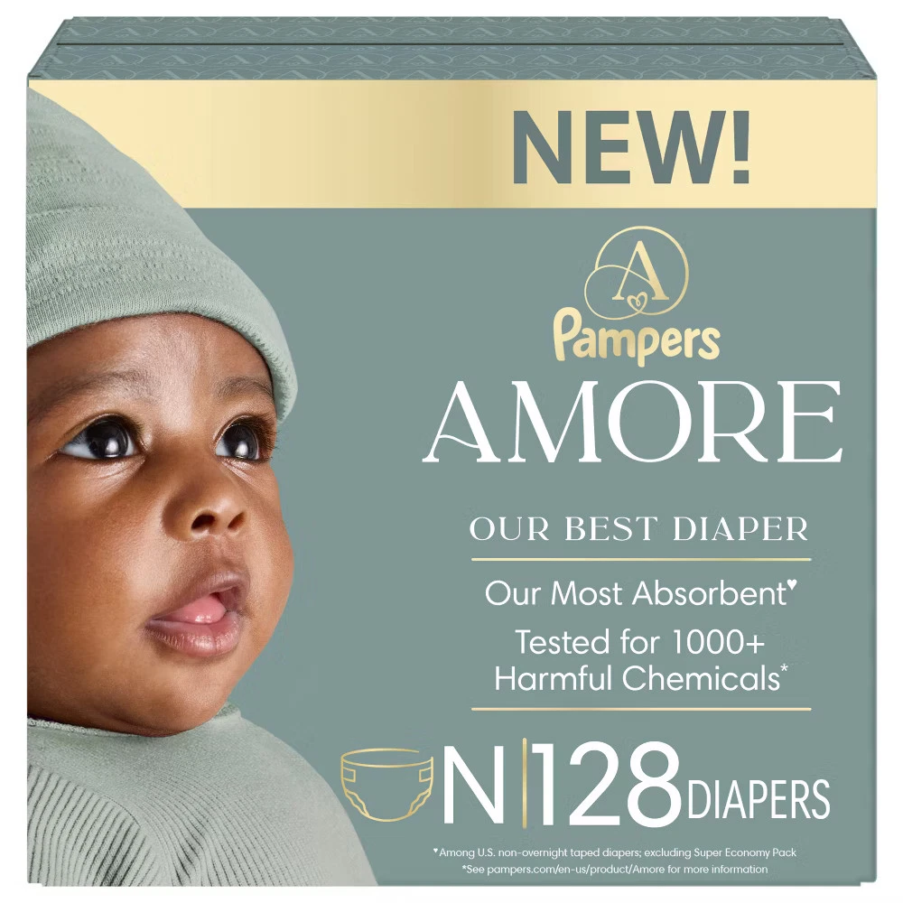Amore by Pampers Diapers Enormous Pack - Size Newborn - 128ct
Opens in a new window or tab