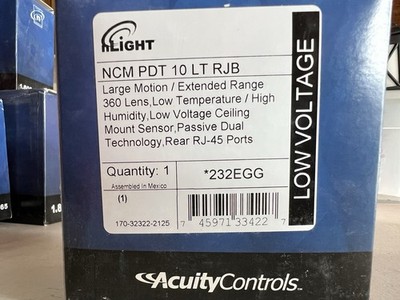 Acuity Controls nLight NCM PDT 10 LT RJB PIR Ceiling Sensor 360° 10ft
