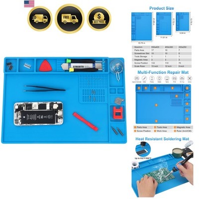 Soldering Mat Electronics Repair Mat, Silicone Work Mat Heat Resistant 932°F,...