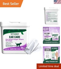 Vet's Best Ear Relief Finger Wipes - Soothing Deodorizing 50 Pack for Dogs