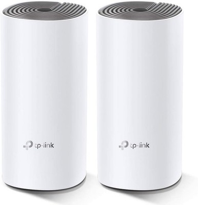 TP-Link Deco E4 WLAN Mesh System Dualband Wi-Fi 5 Router Set 2er Pack Weiß Grau